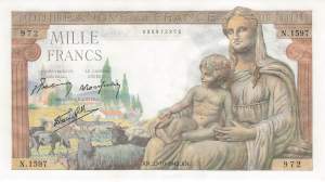 1000 Francs 1942